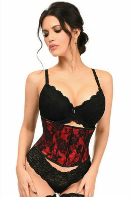 Lavish Red w/Black Lace Overlay Mini Cincher