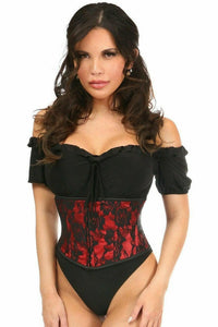 Lavish Red w/Black Lace Overlay Mini Cincher