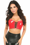 Lavish Red Patent Lace-Up Short Bustier Top