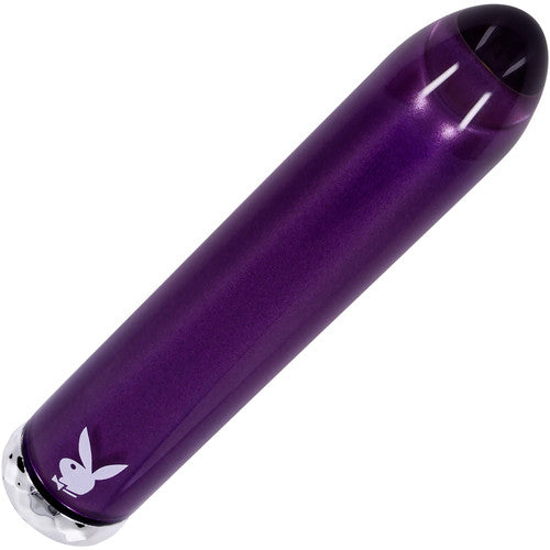 Playboy Amethyst Vibrating Glass Vibe- Purple