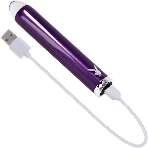Playboy Amethyst Vibrating Glass Vibe- Purple