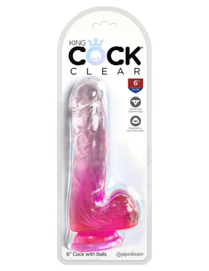 King Cock Clear King Cock Clear with Balls - Pink