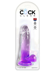King Cock Clear King Cock Clear with Balls - Purple