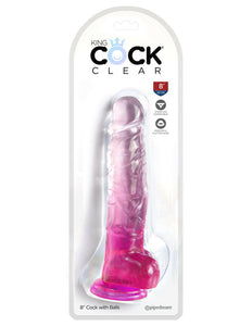 King Cock Clear King Cock Clear with Balls - Pink