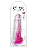 King Cock Clear King Cock Clear with Balls - Pink