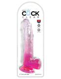 King Cock Clear King Cock Clear with Balls - Pink