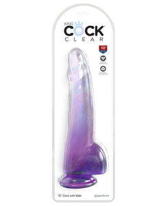 King Cock Clear King Cock Clear with Balls - Purple