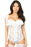 Top Drawer White Sheer Lace Steel Boned Corset