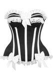 Top Drawer Black/White Steel Boned Burlesque Corset