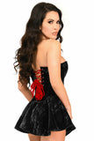 Top Drawer Black Velvet Steel Boned Corset Dress