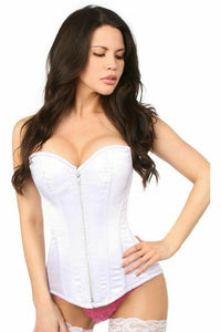 Top Drawer White Satin Steel Boned Corset