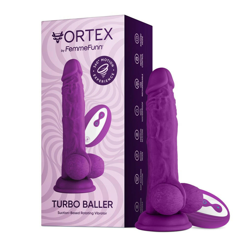 Femmefunn Vortex Turbo Baller 2.0 Rotating And Vibrating Dildo