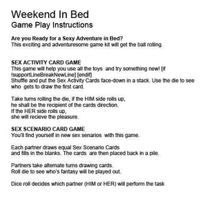 Weekend In Bed, Game Kit