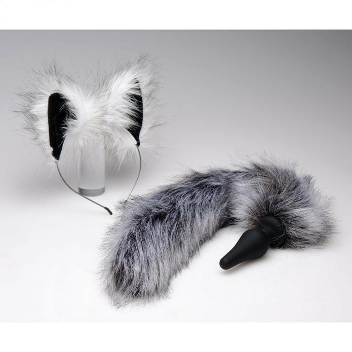 Tailz Wolf Tail And Ears Set-Grey