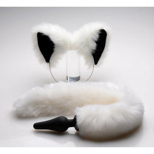Tailz Fox Tail Anal Plug and Ears- White