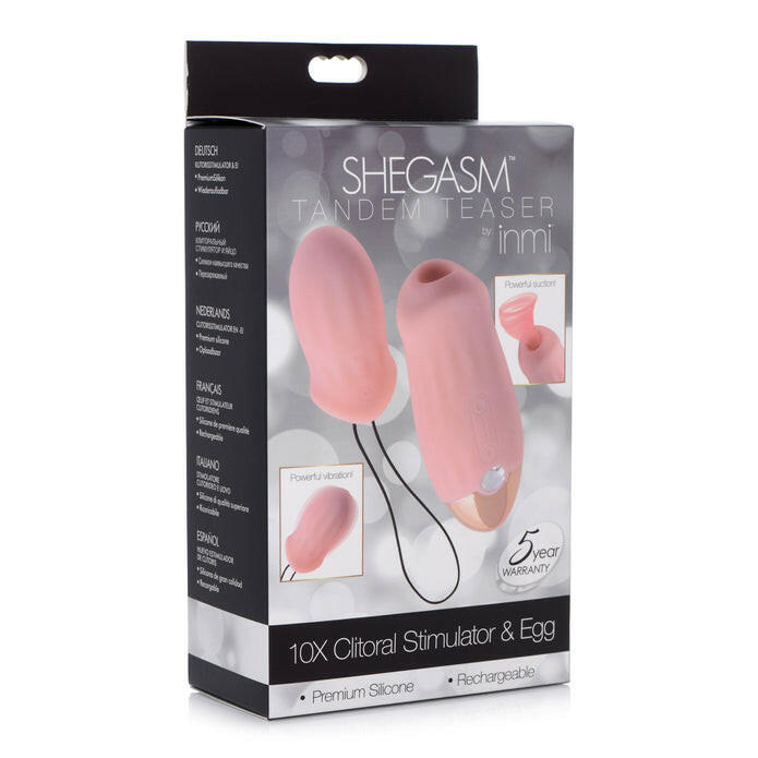 Shegasm Tandem Teaser 10X Clitoral Stimulator W- Egg Vibe