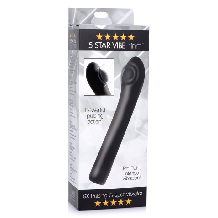 Inmi 5 Star 9X Pulsing G-Spot Silicone Vibrator - Black
