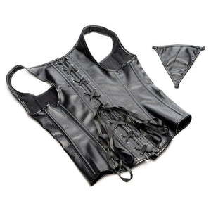 Lace-Up Corset And Thong