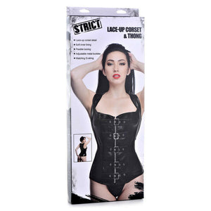 Lace-Up Corset And Thong