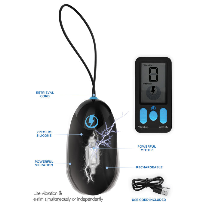 Zeus E-Stim Pro Silicone Vibrating Egg With Remote Control