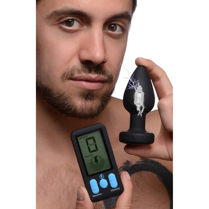 Zeus E-Stim Pro Silicone Vibrating Anal Plug W- Remote