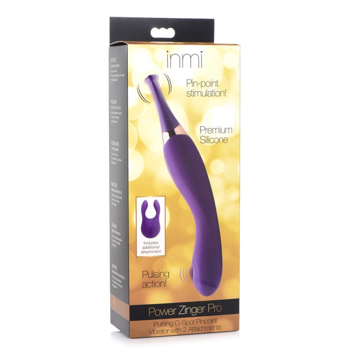 Inmi Power Zinger Pro Pulsing G-Spot Pinpoint Vibe W- Attachments