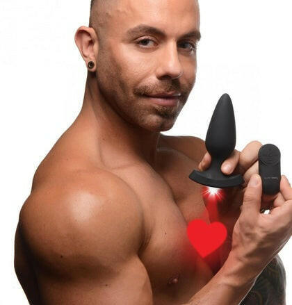 28X Laser Heart Silicone Anal Plug With Remote