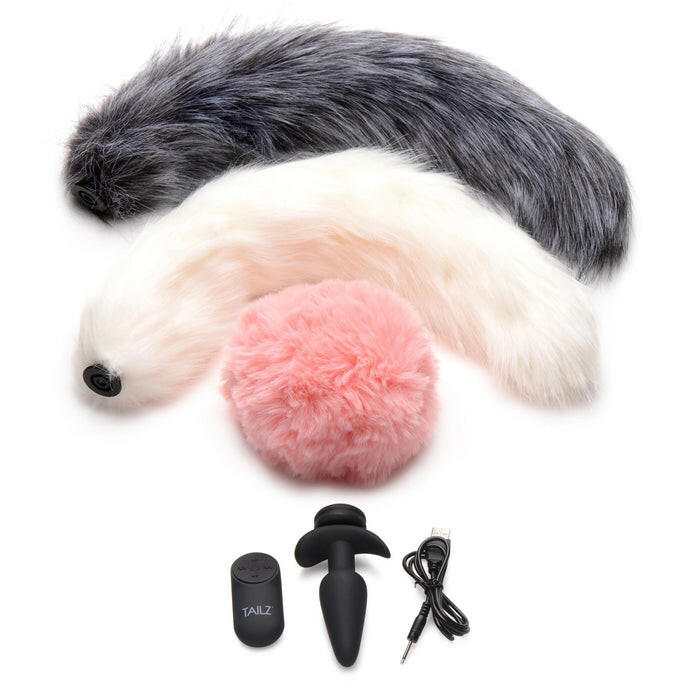 Tailz Vibrating Anal Plug & 3 Tails With Remote Control