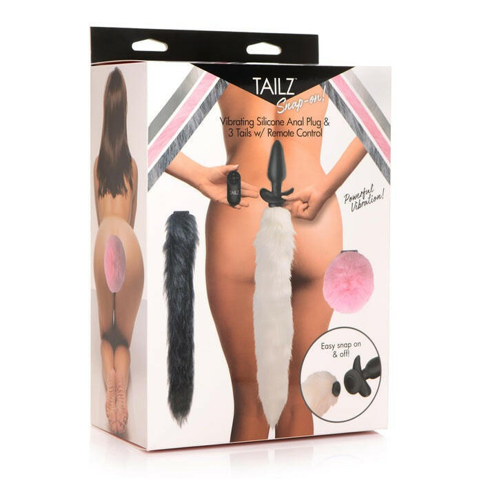 Tailz Vibrating Anal Plug & 3 Tails With Remote Control