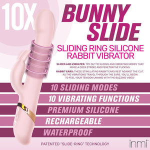 Inmi 10X Bunny Slide Sliding Ring Silicone Vibrator