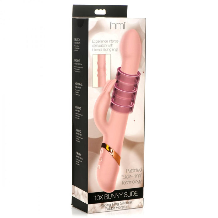 Inmi 10X Bunny Slide Sliding Ring Silicone Vibrator