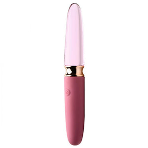 Prisms 10X Rosé Dual Ended Smooth Silicone and Glass Vibrator