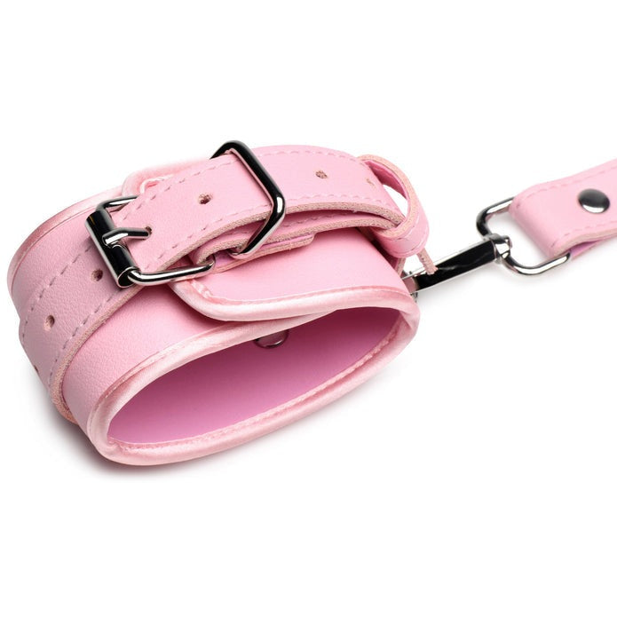 Strict Pink Bondage Thigh Harness with Bows