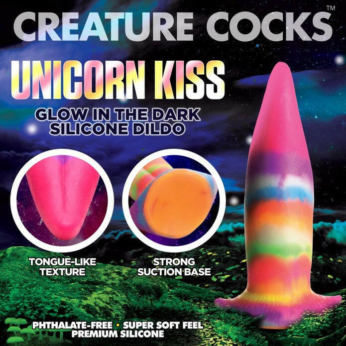 Unicorn Kiss Dildo Glow In The Dark