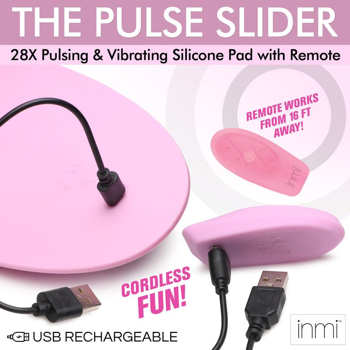 The Pulse Slider 28X Pulsing & Vibrating Silicone Pad W/ Remote