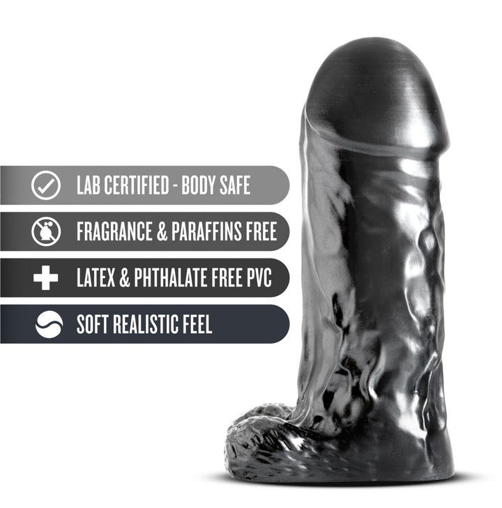 Blush Jet Destroyer Realistic 10 in. Dildo with Balls Carbon Metallic Black