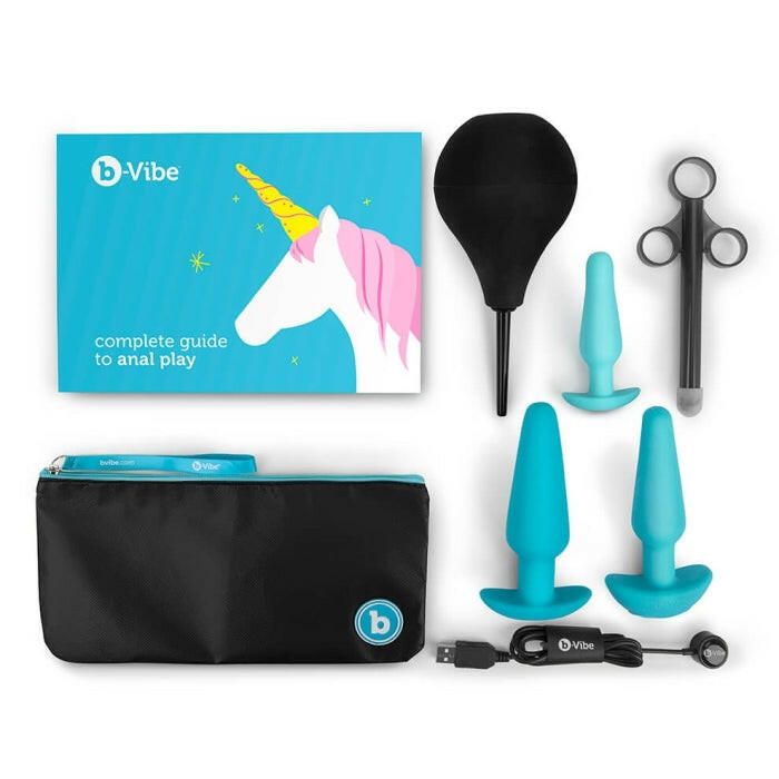 B-Vibe 7-Piece Anal Training & Education Set- Blue