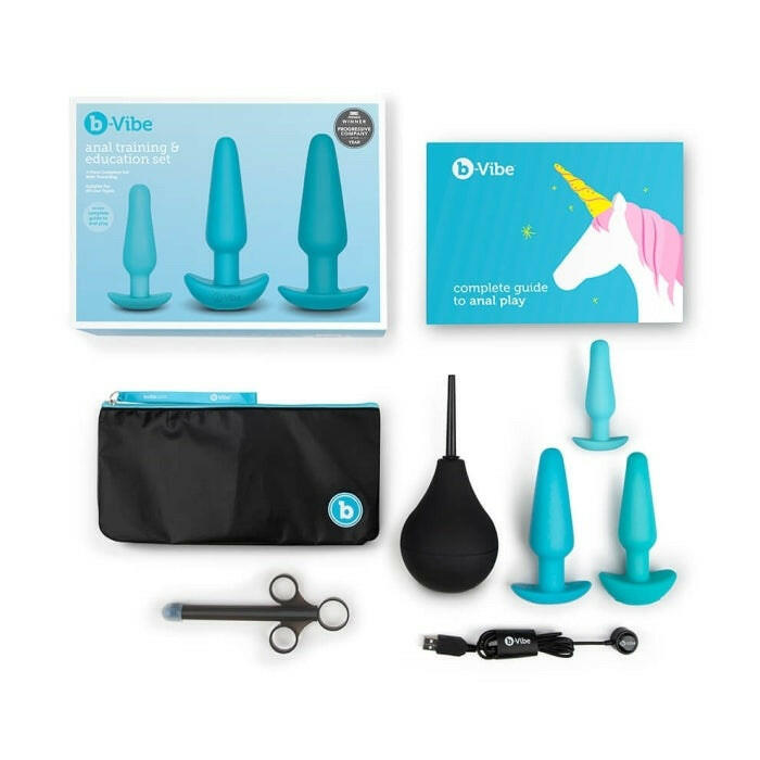 B-Vibe 7-Piece Anal Training & Education Set- Blue