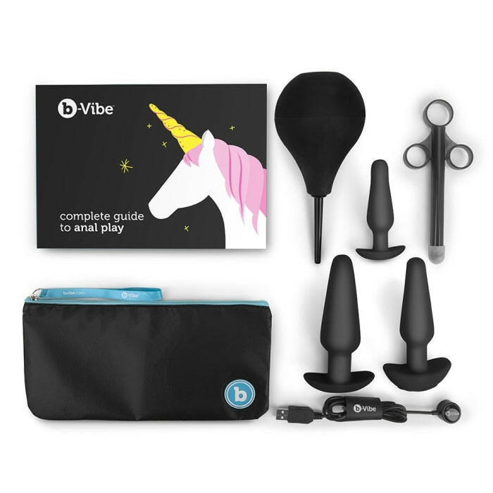 B-Vibe 7-Piece Anal Training & Education Set- Black