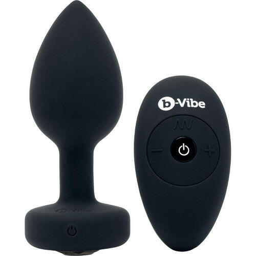 B-Vibe Vibrating Jewel Plug M/L remote Controlled-Black