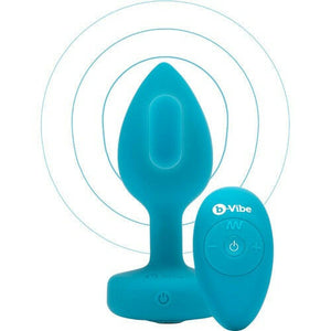 B-Vibe Vibrating Jewel Plug S/M Remote Controlled- Teal