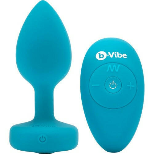 B-Vibe Vibrating Jewel Plug S/M Remote Controlled- Teal