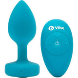 B-Vibe Vibrating Jewel Plug S/M Remote Controlled- Teal