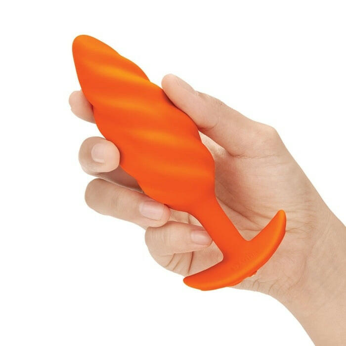 B-Vibe Swirl Rechargeable Vibrating Plug- Orange