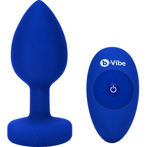 B-Vibe Vibrating Jewel Plug L/XL remote Controlled-Navy