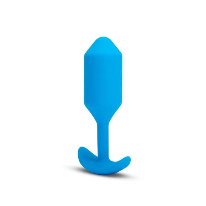 B-Vibe Vibrating Snug Plug 3 Weighted Plug- Blue