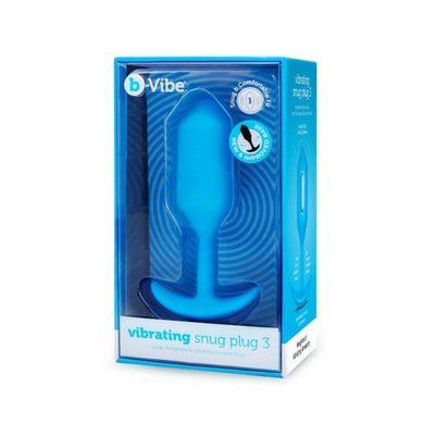 B-Vibe Vibrating Snug Plug 3 Weighted Plug- Blue