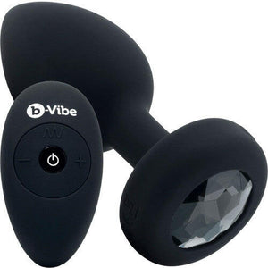 B-Vibe Vibrating Jewel Plug M/L remote Controlled-Black