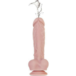 Evolved Big Shot- Vibrating 8 in. Silicone Squirting Dildo- Beige