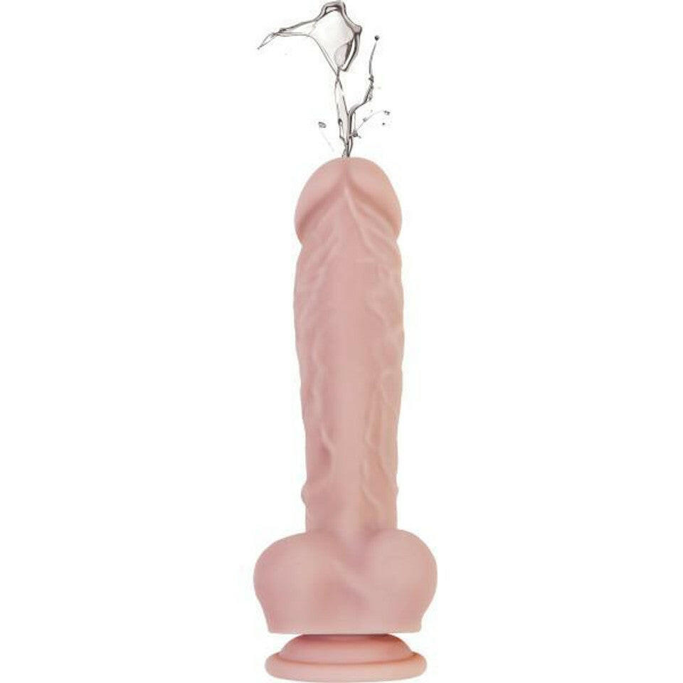 Evolved Big Shot- Vibrating 8 in. Silicone Squirting Dildo- Beige